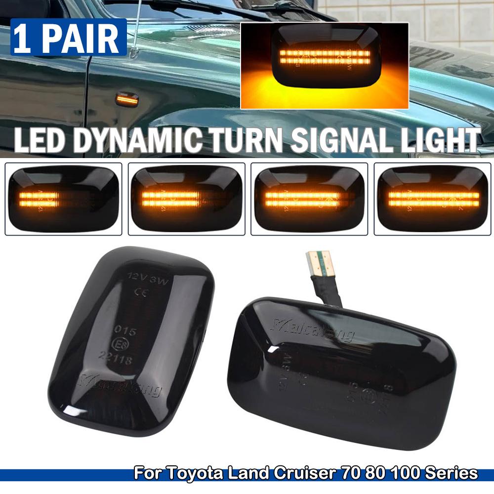 For Toyota Landcruiser Land Cruiser 70 80 100 Series 1998-2007 LED Side Marker Lights Dynamic Turn Signal Lamp Indicator