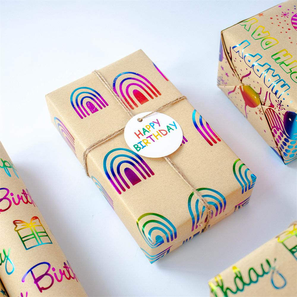 Cartoon Gift Wrap Kraft Yellow Kraft Packaging Paper Kraft Paper Gift Wrap Large-Sized Hot Stamping Gift Paper For Halloween