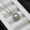 Real Natural Pearl Necklaces For Woman,Vintage Freshwater 925 Silver Pearl Pendant Wife Mother Birthday Gift White Pink Black
