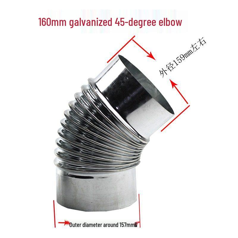 Galvanized Iron Wood Stove Chimney Ventilation Pipe - 3-Way for Kitchen and Fireplace
