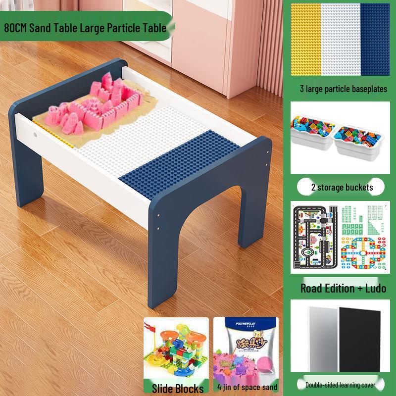 Children's Multifunctional Toy Table with Large Building Blocks