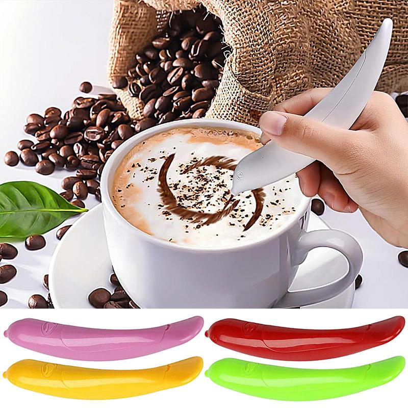 Latte Art Pen Battery Powered Sugar Painting Pen Spicy Pencil Lightweight Carving Pencil Decorating Tool for Home Restaurants
