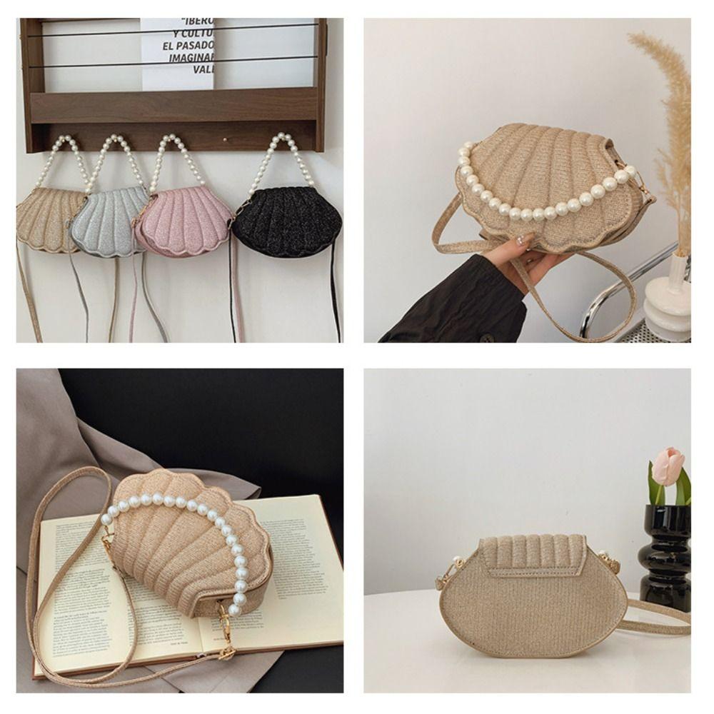 

PU Crossbody Bag Pearl Handbag New Banquet Bag Women золотий