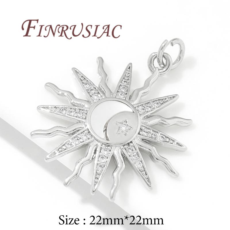18K Vergoldete Sonne/Sterne Anhänger Charms Für Schmuck, DIY Ohrringe Herstellung Zubehör, Anhänger Halsketten Zubehör