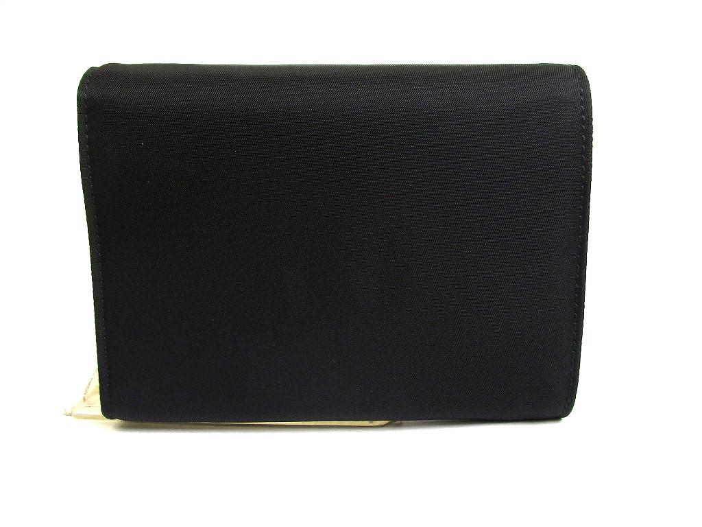 Authentic PRADA Black Nylon and Leather Trifold Wallet Purse #a578  Open box