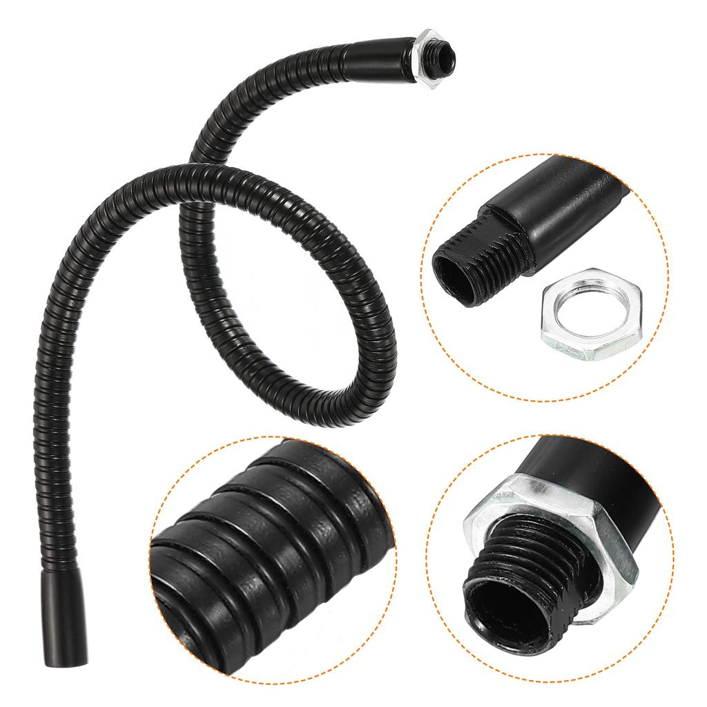 PATIKIL 40cm Mikrofon M10 Metall Universell Flexibler Schwanenhals Schlauch Multifunktional DIY Schwarzer Schwanenhals, Gewinde, Schlauch, Arm, Verlängerung, Verwendung,