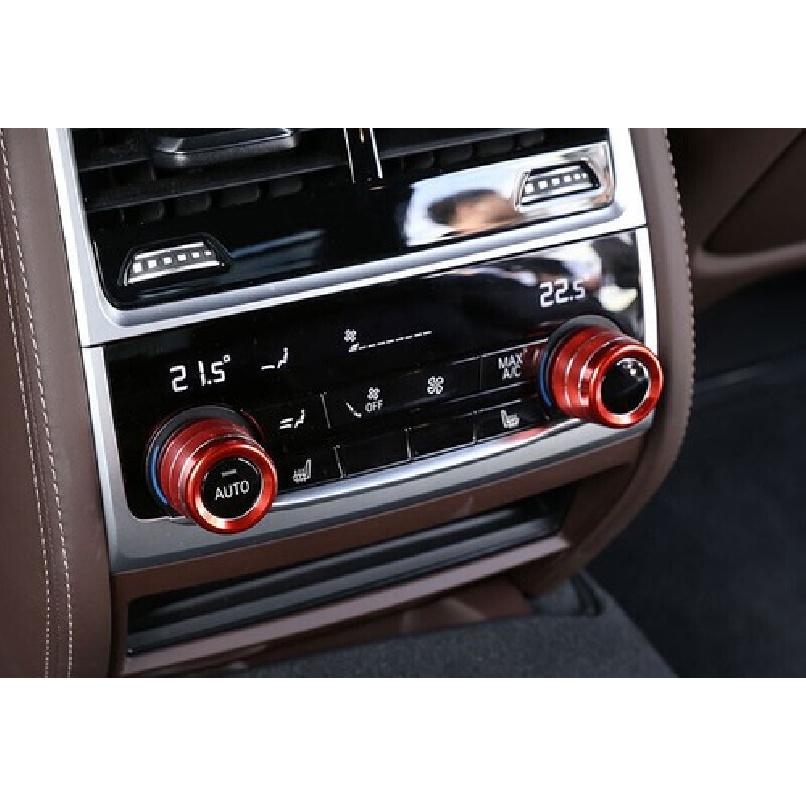 Red Aluminum Rear AC Adjusting Knob Ring Trim For BMW X3 G01 X4 2018-