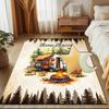 1PC Custom Name Campfire Memories Theme Floor Mat Ideal for Living Room, Game Rooms, Office, Bedroom, Floor Mat Playful Design