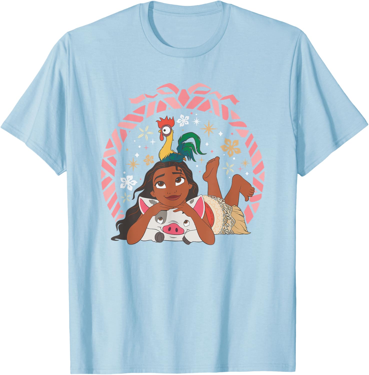 Hot Fashion Casual Disney Princess Moana Hei Hei and Pua Holiday T-Shirt S-4XL Four Seasons S