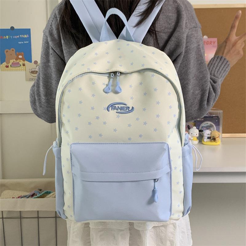 Schoolbag large capacity cute college style schoolbag female Japanese plaid girl small fresh junior high school student backpack