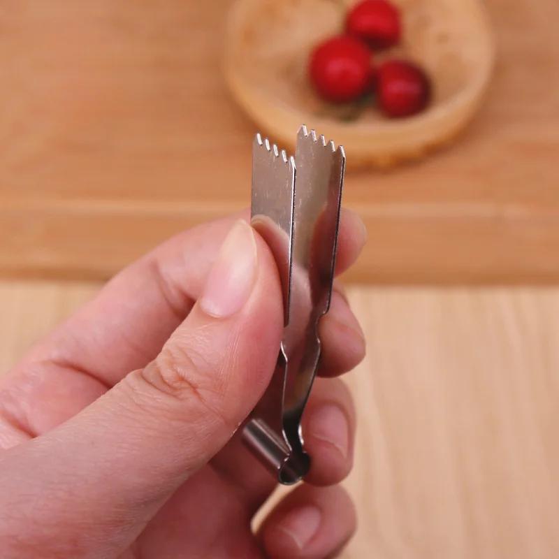 Damaly,2-Pack Stainless Steel Walnut Crisp Clip, Food-Safe Flower Tongs for Peanut, Pastry, Bun, and Pasta -Kitchen Baking Tools