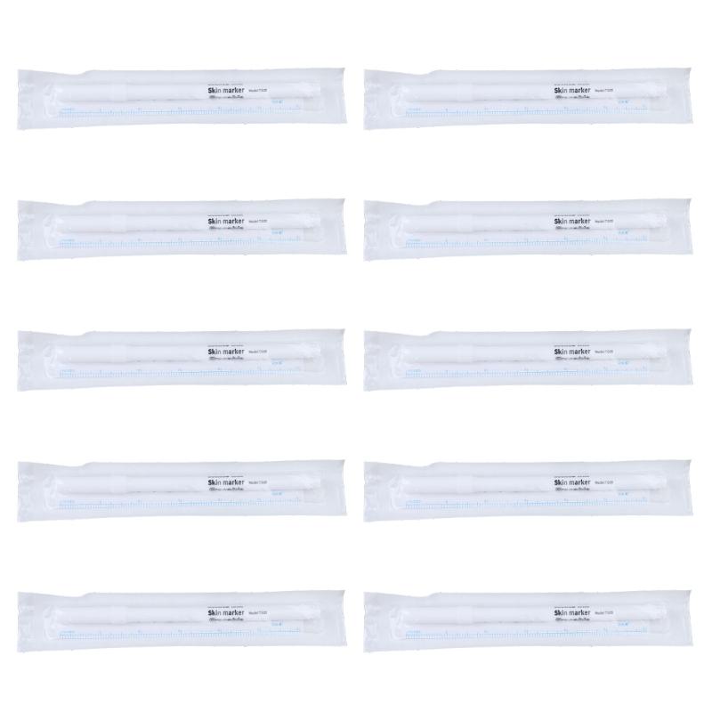 

10x ручка для макияжа бровей, хирургический маркер для кожи, водостойкая ручка для позиционирования, белый маркер для кожи, инструменты для маркировки положения макияжа 1