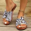 Fashion Summer Women Slippers Fashion Zebra Stripe Slippers Leopard Pattern Toe Post Shoes Women Beach Lightweight Sandals Slides Women