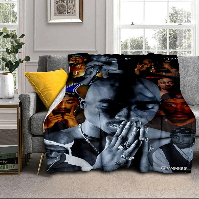 Rap Legend In Blue Blanket Flannel Blanket for bed, sofa, Camping, Hiking, Picnic Essentials, gift for family Fan gifts