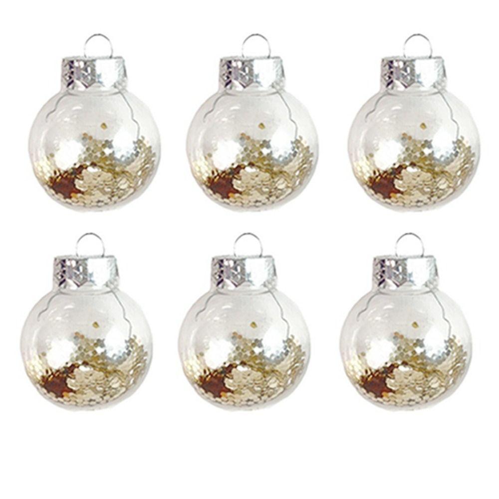6cm/8cm Clear Christmas Balls Pendant Round Xmas Tree Pendants  Holiday Party Decorations
