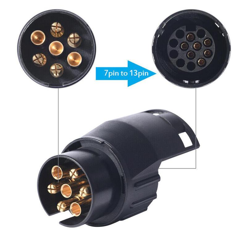 Durable 12V 13 To 7 Pin Plug Adapter Trailer Connector Towing Waterproof Plugs Socket Adapter Protect Connections