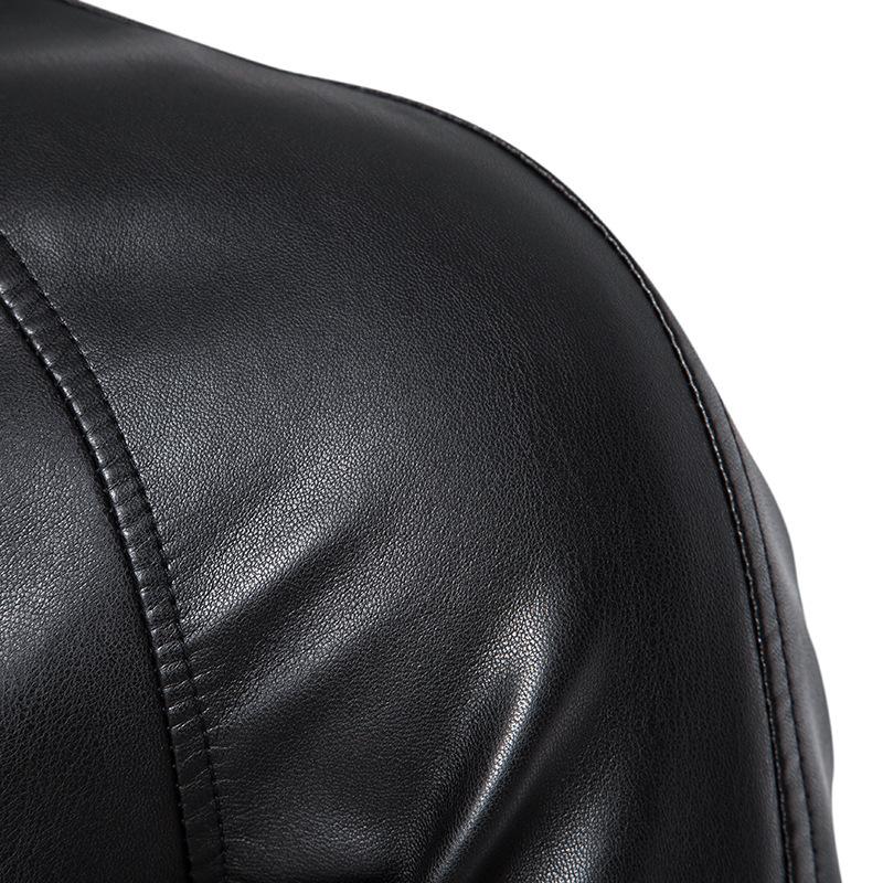 Men's leather jacket new men's clothing round neck motorcycle leather jacket washed pu leather motorcycle clothing jacket men