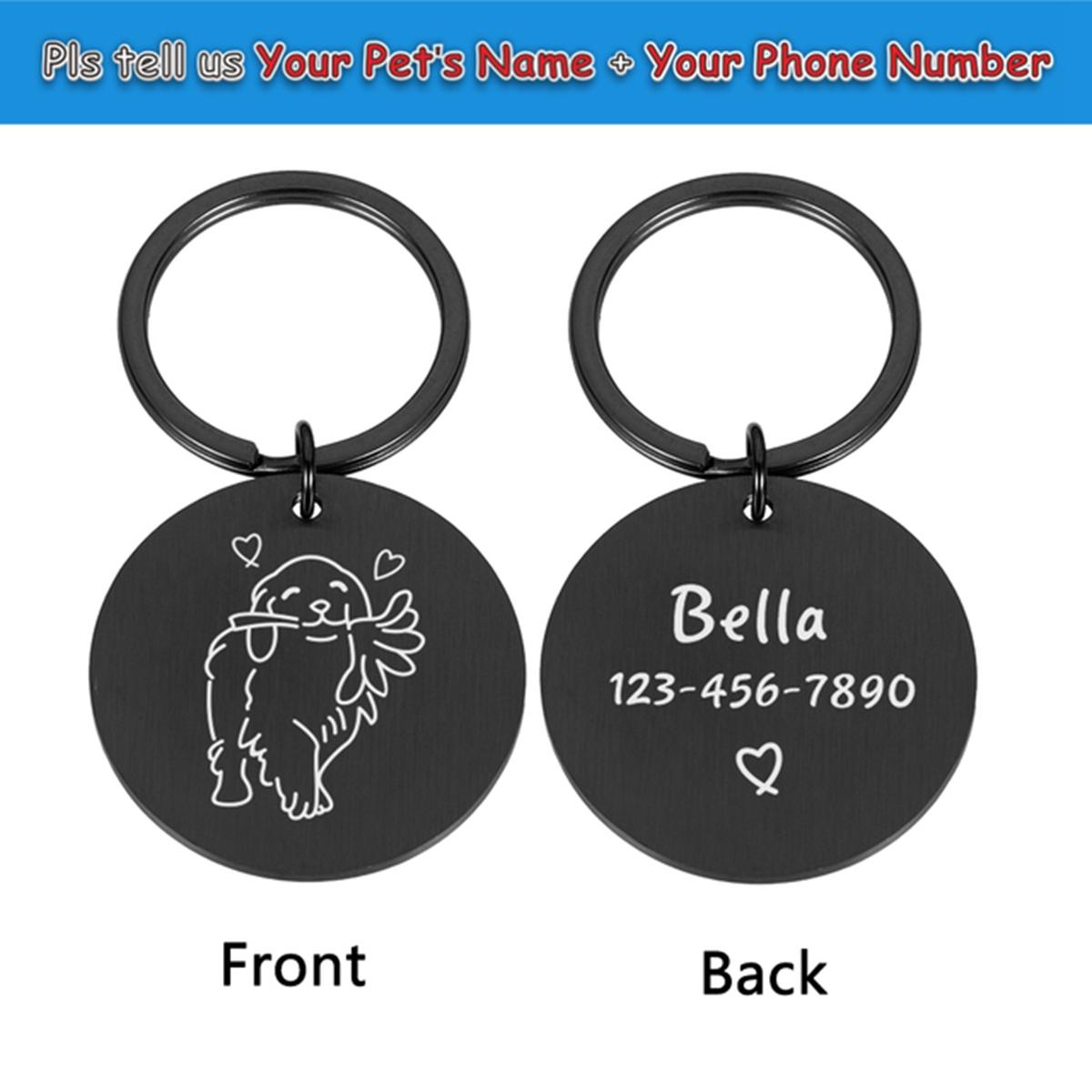 

1 шт. Красочные игрушки для ладони Имя и номер на заказ Идентификационная бирка с именем кошки собаки с милыми символами Гравировка Аксессуары для собак для домашних животных 3.5X3.5cm