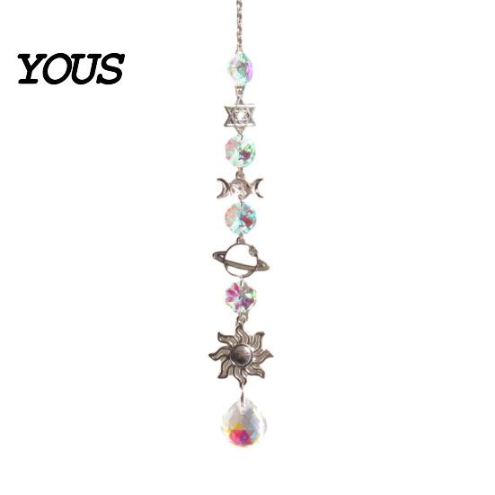 Wall Hanging Decor Colorful Crystal Suncatcher, Sun Catcher for Windows, Healing Glamorous Decoration Home, Crystals Prism Rainbow Maker,