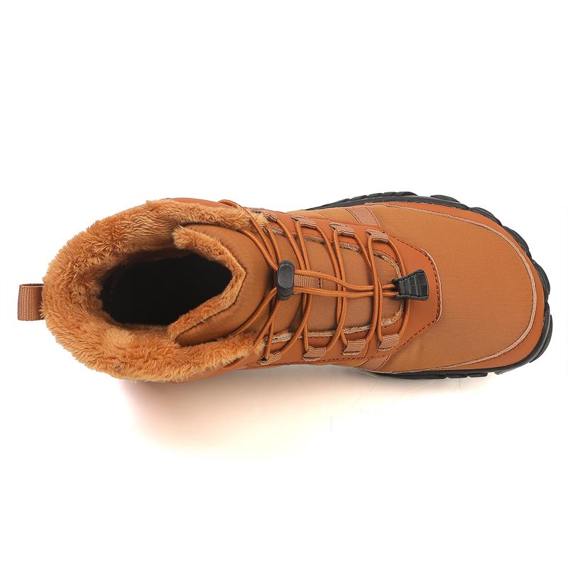 Winter Snow Boots Women's Plush Cotton Shoes Men High-top Short Boots Warm Hiking Shoes Non-slip