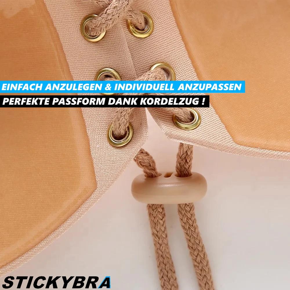 STICKYBRA Silikon Klebe BH Push UP trägerlos selbstklebend rückenfrei Abiball