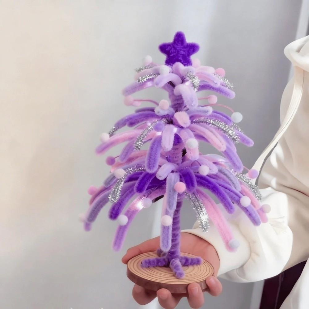 Colorful DIY Christmas Tree Making Kit Handmade Twisty Stick Weaving Set Tabletop Xmas Tree Desk