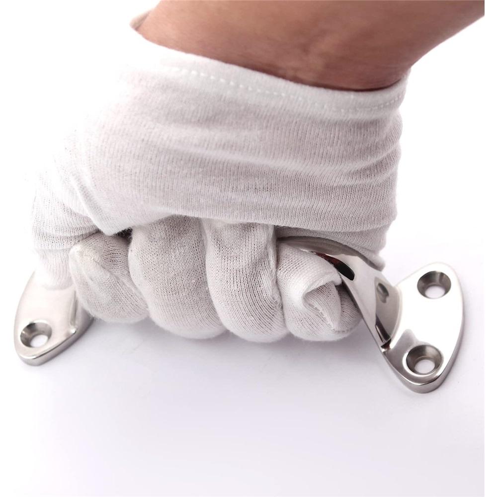  Large 5.81" 316 Stainless Steel Marine Door Handle – Heavy-Duty Mirror Polish – For Yachts, Boats, RVs, Bathrooms – 4-Hole Mount