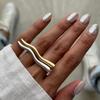 Stainless Steel Line Ring Unisex Wavy Strip Open Ring Minimalist Trendy Hip Hop Street Performance Hand Jewelry Accessories Gift