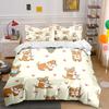 Cute Corgi Dog Paw Pattern Bedding Duvet Cover Set  (1*Duvet Cover 2*Pillowcases, Without Duvet Insert)