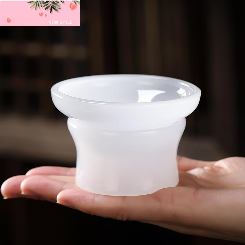 Glass Kung Fu Tea Leak Glass Tea Filter White Jade Porcelain Tea Ceremony Accessories Tea Strainer Set Tea Set Strainer