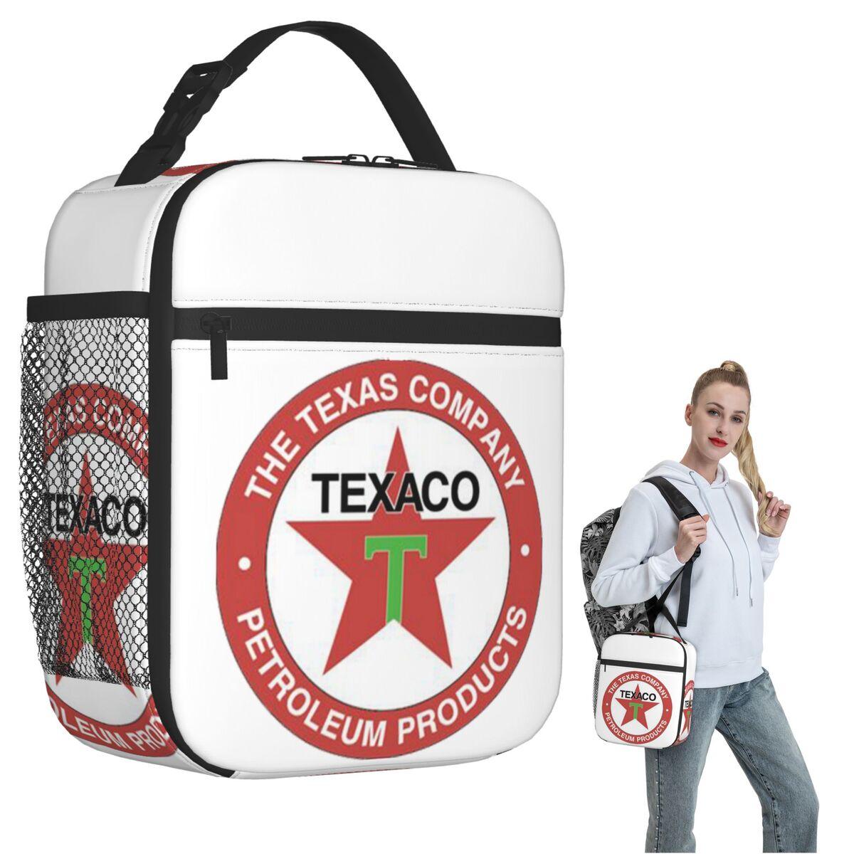 Vintage Texaco Logo Insulated Lunch Bag for Women Children Portable Food Boxes Thermal Lunch Box Tote One Size