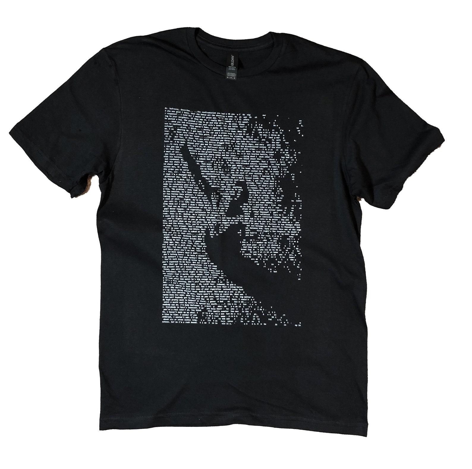 Movie Script T-Shirt: Get Busy Living or Dying, Soft Spun Cotton XL