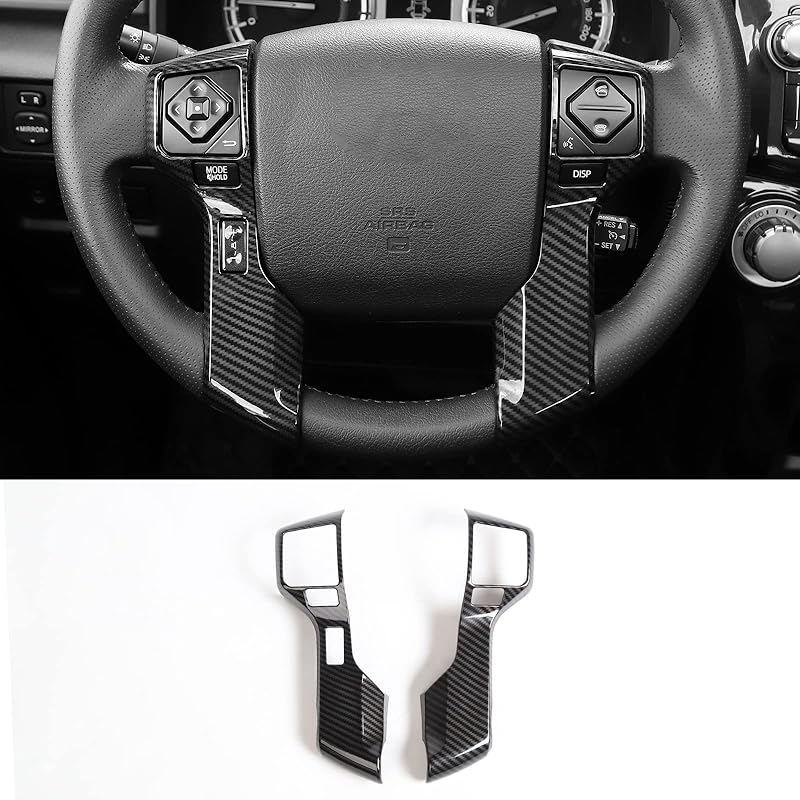 Voodonala For Toyota 4Runner Steering Wheel Cover Decoration Trim Fit Toyota Tacoma 2014- Tundra Sequoia 2018- Toyota 4Runner SUV 2010- (6 5 Holes