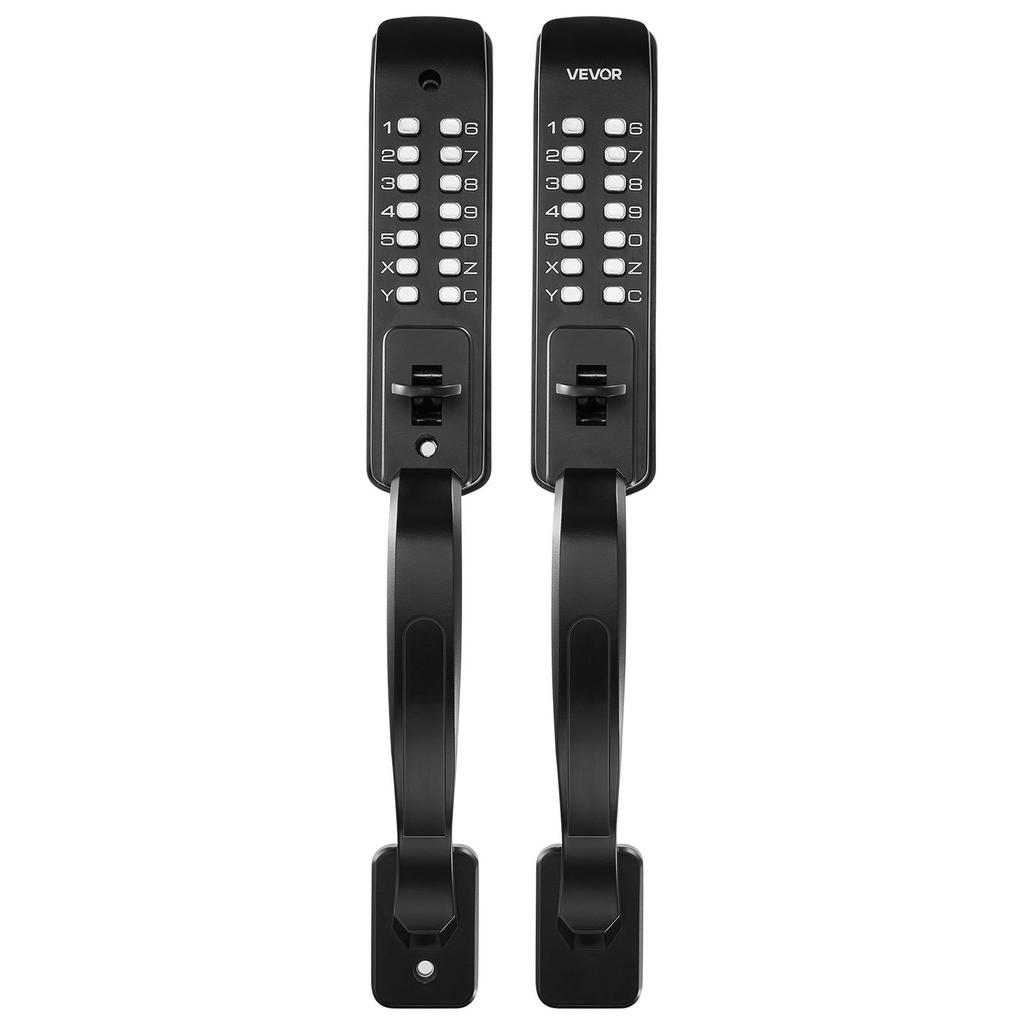Mechanical Keyless Entry Door Lock, 2.0 Code Upgrade, 4-7 Digits Code, Double-Sided Push Button Combination Keypad Door Lock with Pull Handle, Auto