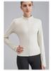 Women's Nude Feeling Slimming Zip-Up Yoga Suit - Long Sleeve Fitness Top for Running & Aerobics