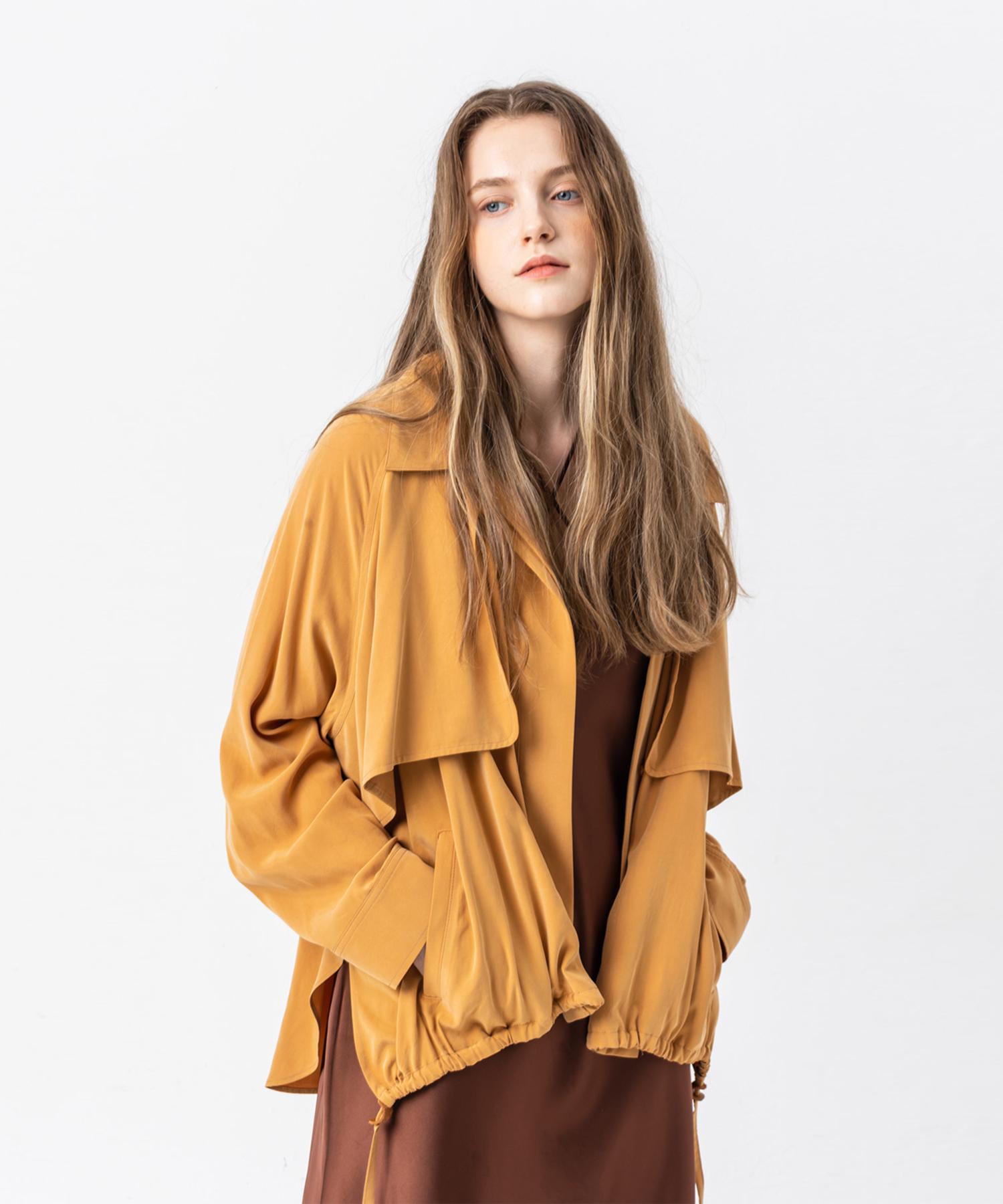 Page Shirred Shirt-Orange Orange/Free