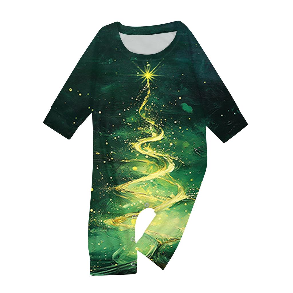 Christmas Print Family Outfit Long Sleeve Top + Pants Set Family Outfit