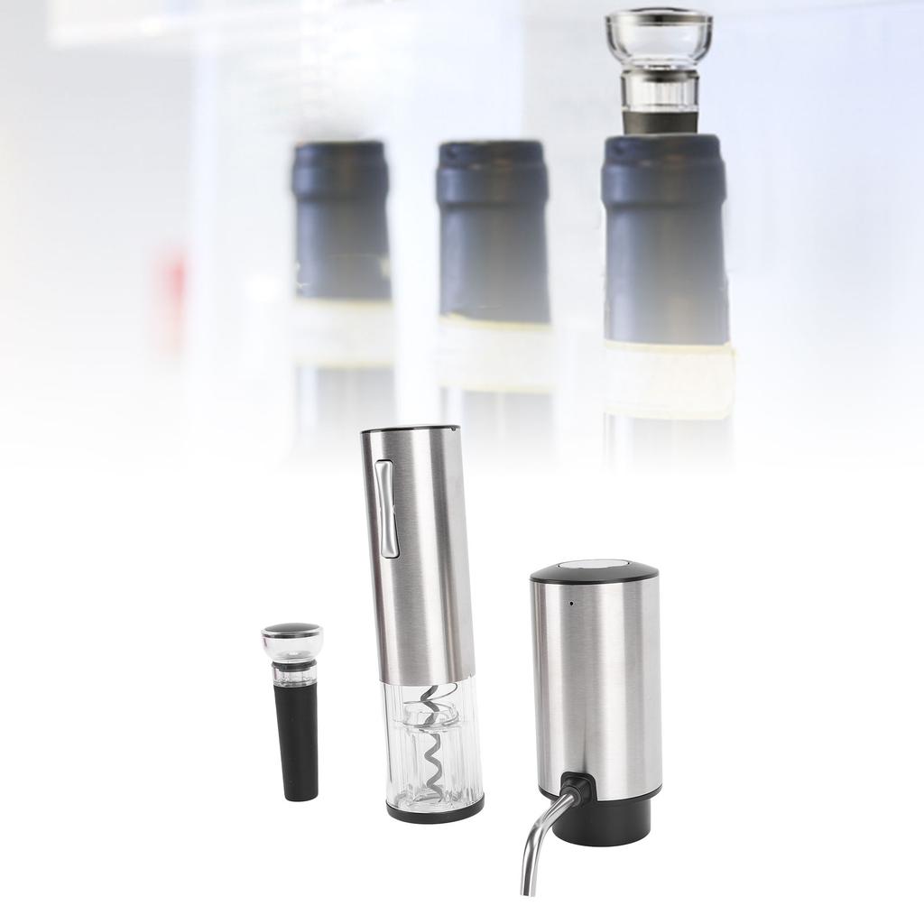Electric Wine Dispenser Aerator and Corkscrew Set Vacuum Stopper Foil Cutter Wine Pourer USB Rechargeable Automatic Wine Bottle Opener Kit