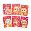 6 Pcs Cute 2025 Red Envelope Bag Cartooon New Year Red Packet Creative Lucky Red Pocket  Weeding