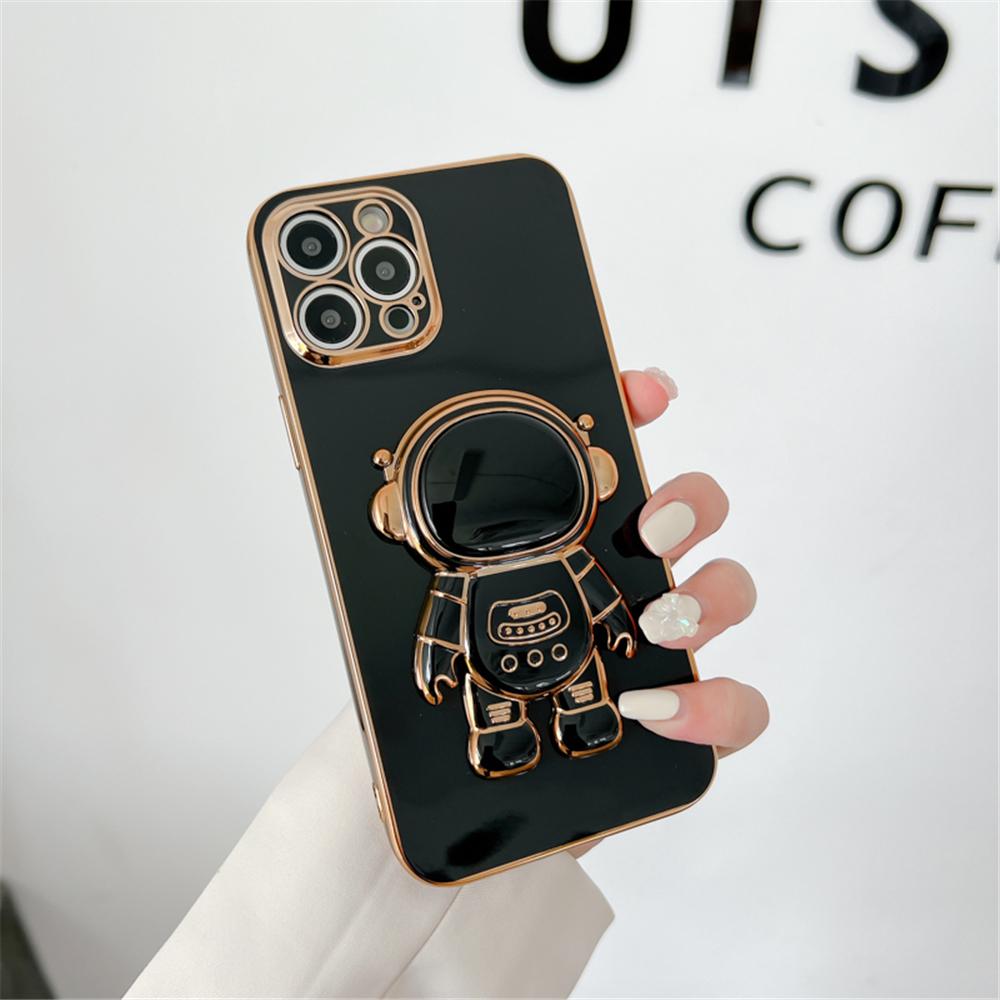 Luxury Astronaut Stand Holder 6D Plating Phone Case For Huawei Mate 60 50 40 30 20 10 Pro 60 50 40 30 20 10 Soft Silicone Cover