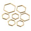 No Fade 40pcs 20pcs Stainless Steel Polygon Pendants Charms Gold Color Hollow Hexagon Bezels for DIY Jewelry Making Resin Mold