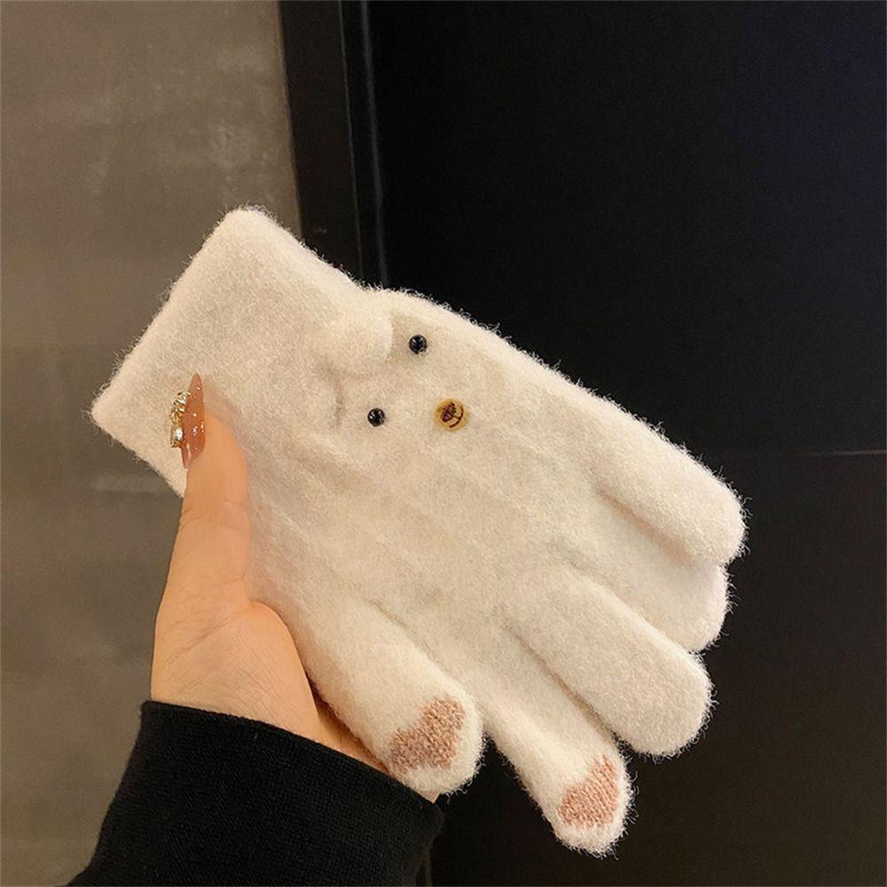 Verdickte Gestrickte Fäustlinge Touchscreen Alle Finger Handschuhe Warme Handschuhe für Outdoor Radfahren Fahren