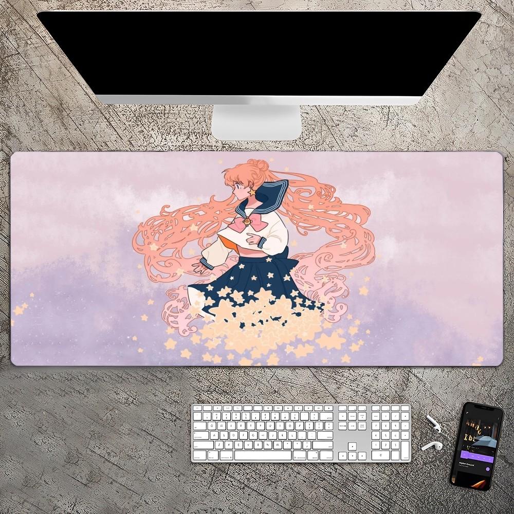 Cute S-Sailor-Moon Mousepad Custom Skin Desktop Desk Mat Kawaii Gaming Accessories Students Writing Pad for PC Computer Table