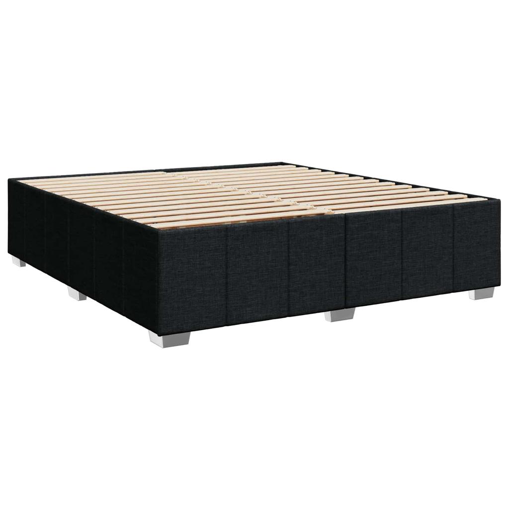 Box Spring Bed with Mattress Black 200 X 200 Cm Fabric