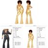 Disco Kostüm 60er 70er Hippie Party Outfit Polyester Für Halloween Cosplay
