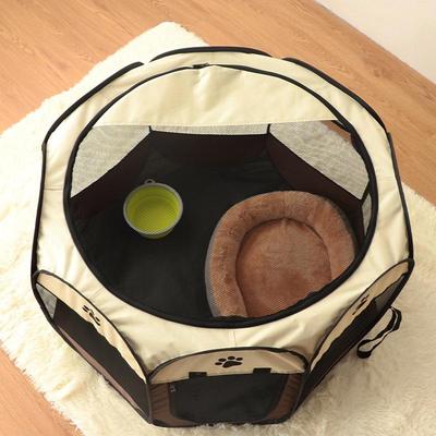 Octagonal Folding Waterproof Pet Playpen & Scratch-Resistant Dog Bed Tent