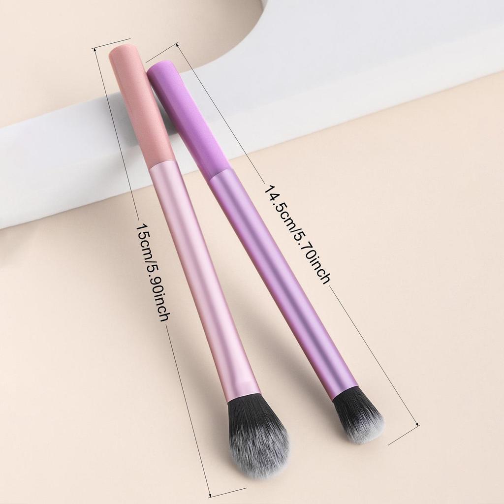 Long-Handle Makeup Brush Set: Includes Contour, Powder, Eyebrow, and Eyeshadow Brushes In 4, 6, and 8-Piece Options.