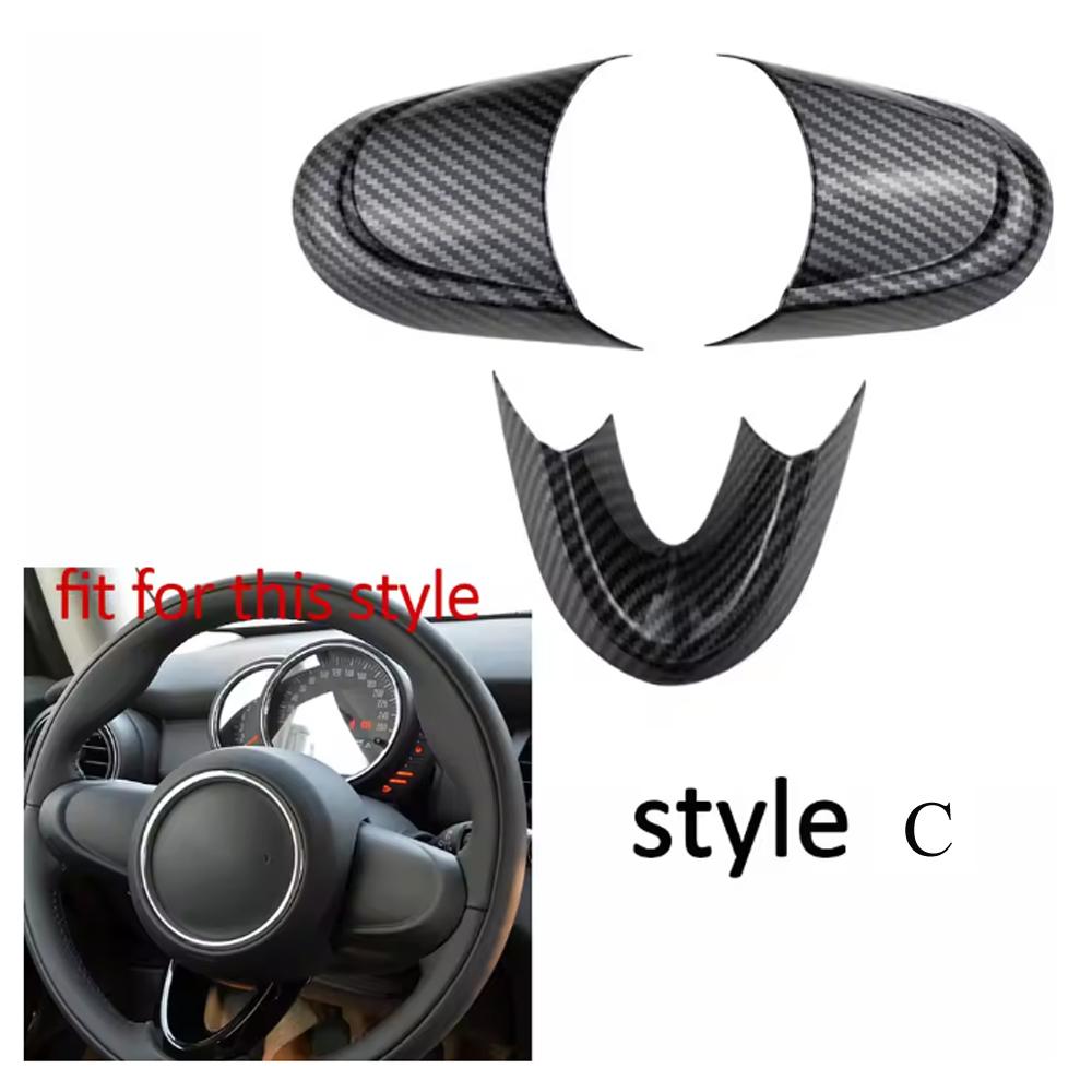 3pcs ABS Carbon Fiber For BMW MINI Cooper F54 F55 F56 F57 F60 Steering Wheel Trim Cover Sticker Car Interior Accessories