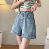 Women's Light Blue Wide-Leg Denim Shorts - New Summer Slim Fit Fashion Design