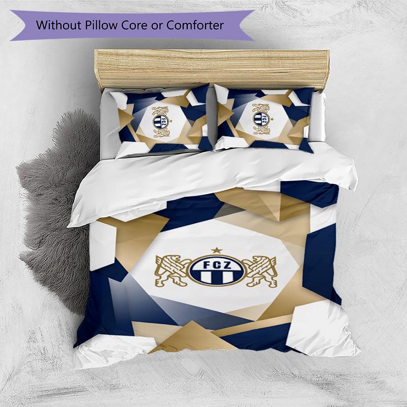 FC Zürich Printed 3PCS Bedding Set Breathable Duvet Cover with Pillowcases Decorative Bed Linen for Bedroom Home